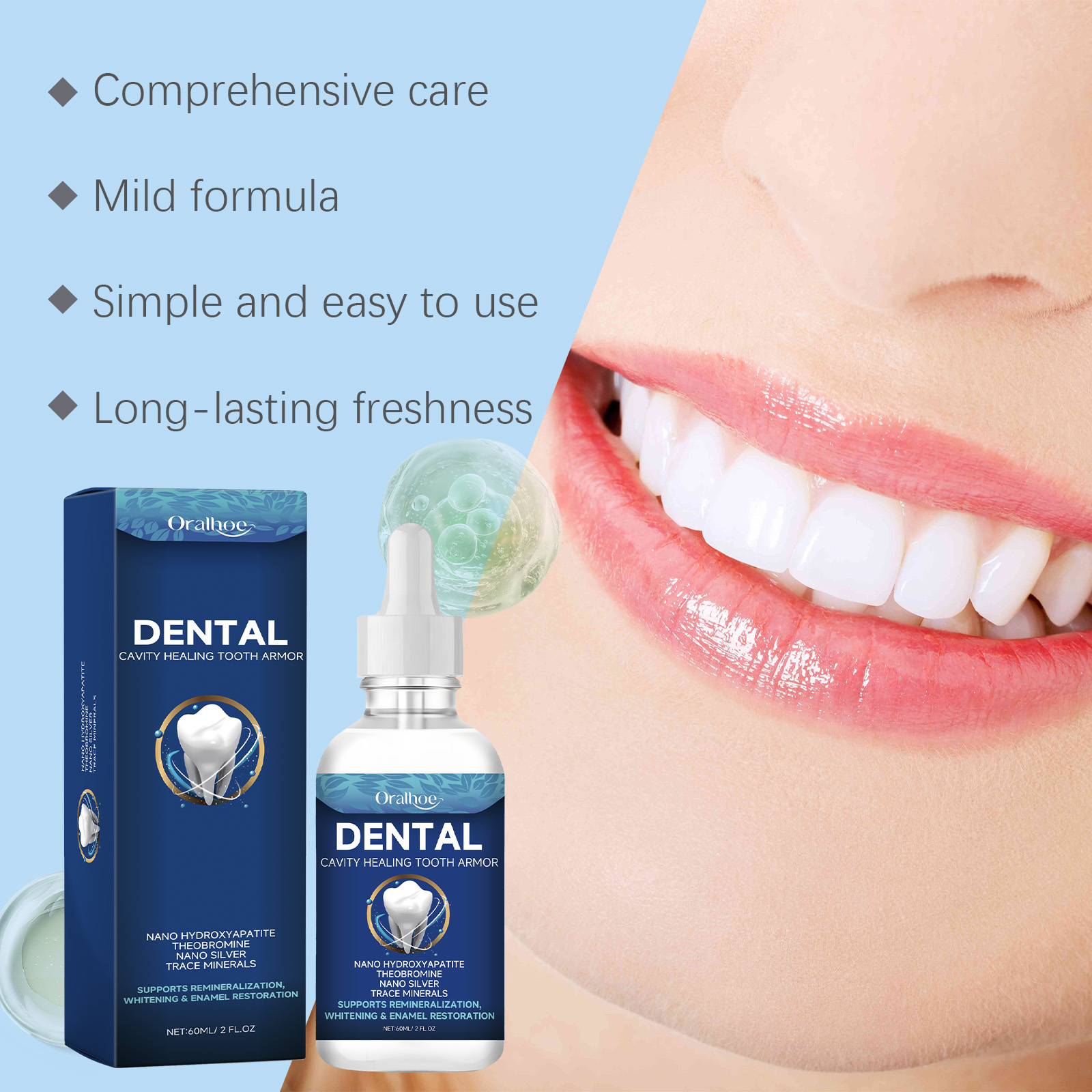 Serum Pemutih Gigi Oralhoe Cai - Teeth Whitening Gum ulasan dan harga