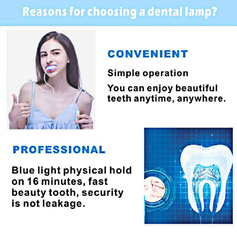 Lampu gigi pemutih sinar biru  - Teeth Whitening Laser ulasan dan harga