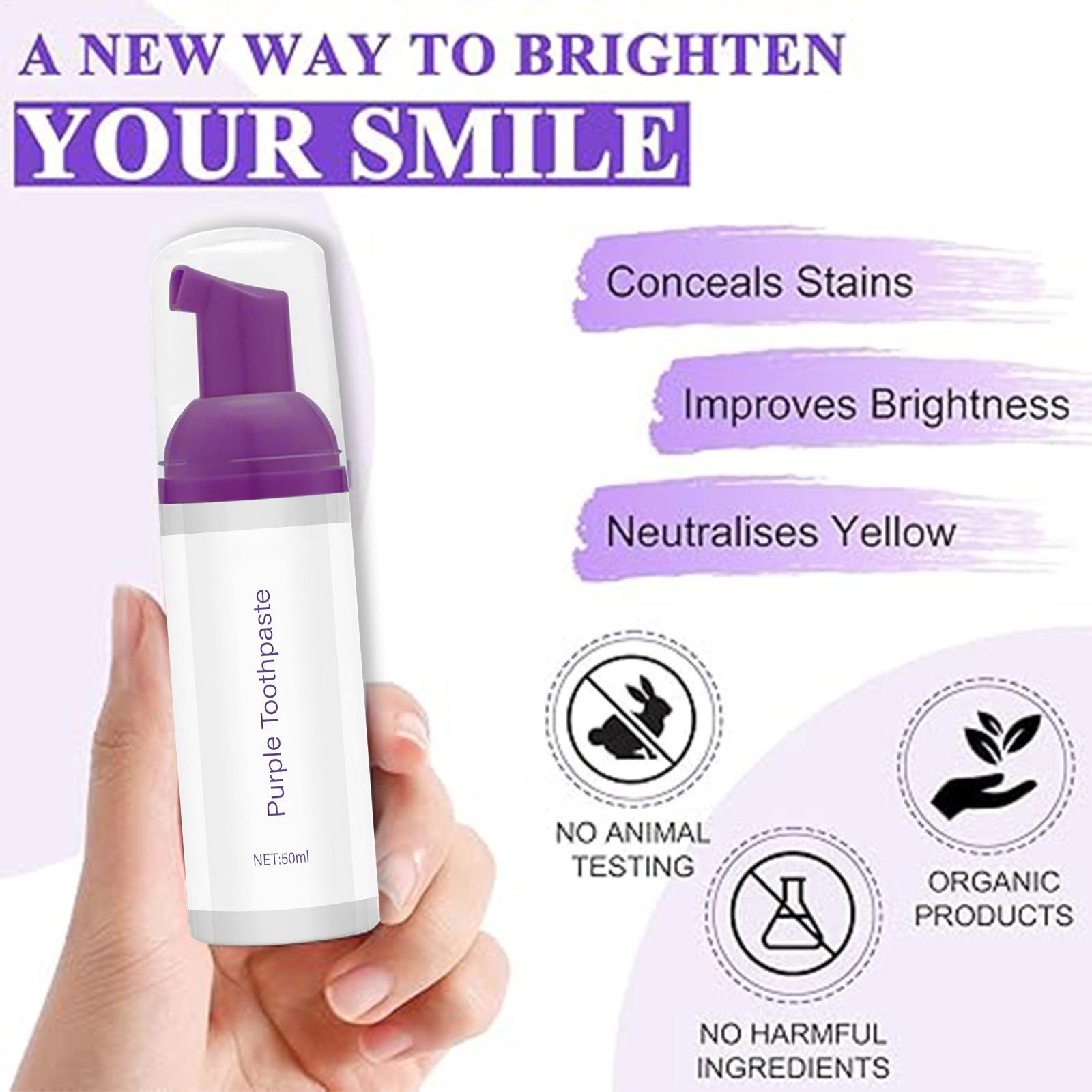Pasta Gigi Pemutih Ungu 50ml P - Teeth Whitening Foam Toothpaste ulasan dan harga