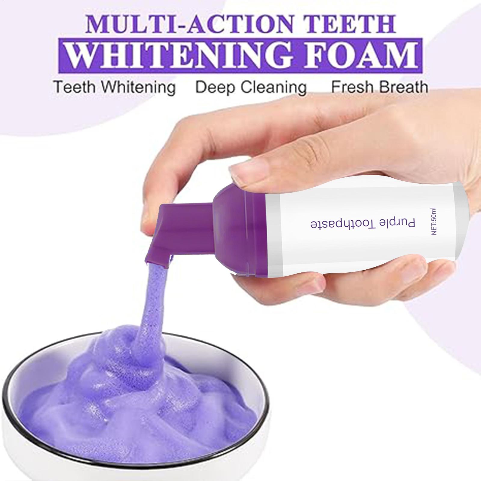Pasta Gigi Pemutih Ungu 50ml P - Teeth Whitening Foam Toothpaste ulasan dan harga