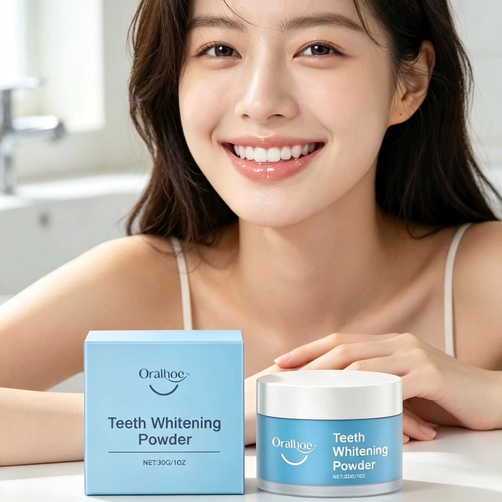 Bubuk Gigi Oralhoe untuk Membe - Teeth Whitening Levels ulasan dan harga
