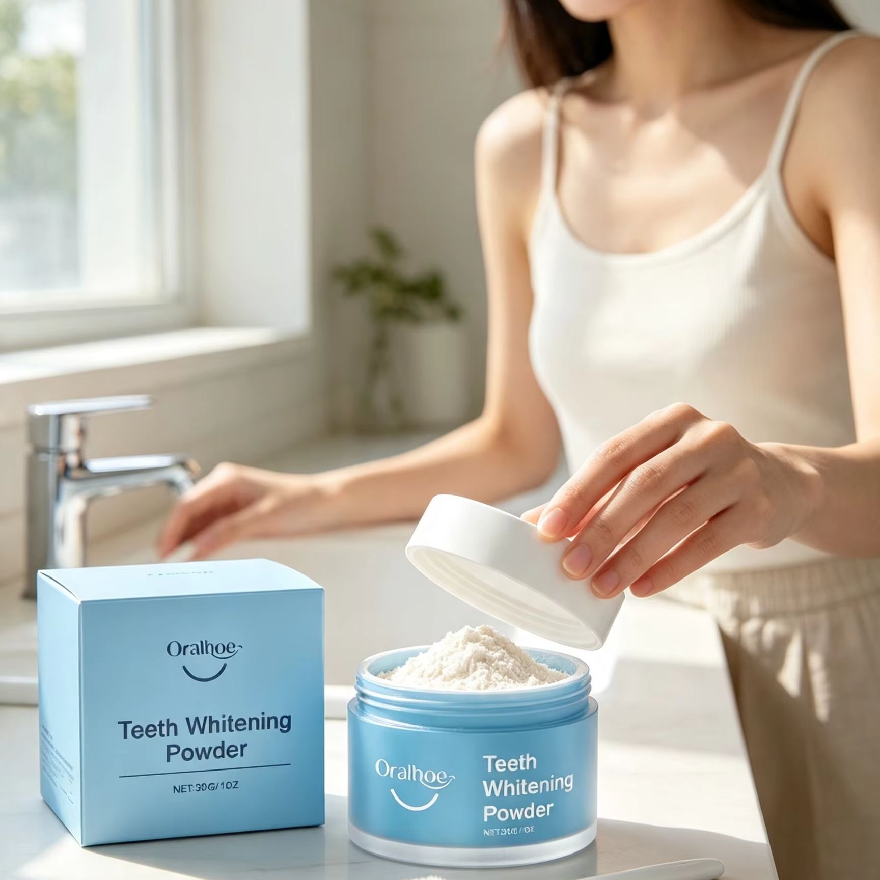 Bubuk Gigi Oralhoe untuk Membe - Teeth Whitening Levels ulasan dan harga