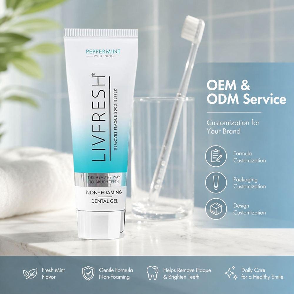 LIVFRESH Gel Gigi Non-Buih Pep - Teeth Whitening Foam Toothpaste ulasan dan harga