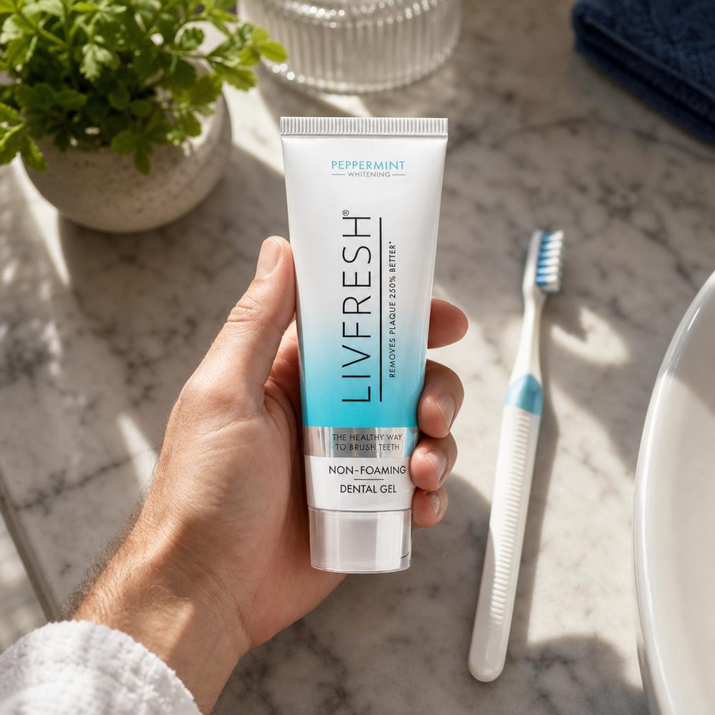 LIVFRESH Gel Gigi Non-Buih Pep - Teeth Whitening Foam Toothpaste ulasan dan harga
