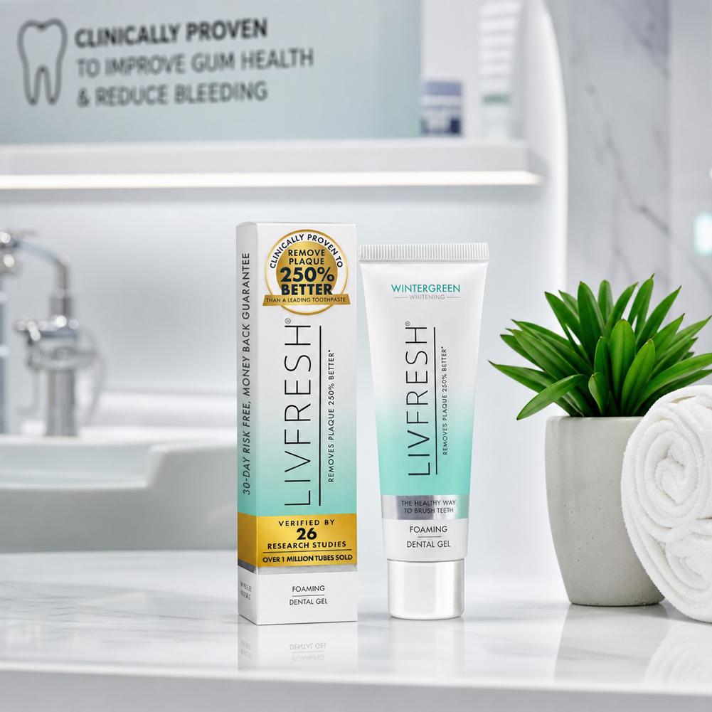 LIVFRESH Gel Gigi Non-Buih Pep - Teeth Whitening Foam Toothpaste ulasan dan harga