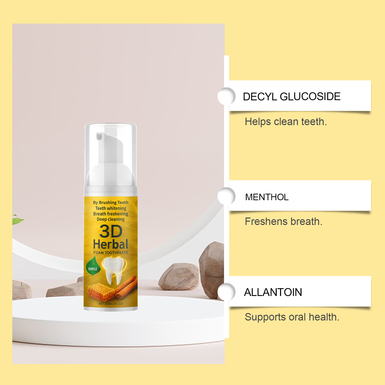 Pasta Gigi Herbal Organik Beba - Teeth Whitening Foam Toothpaste ulasan dan harga