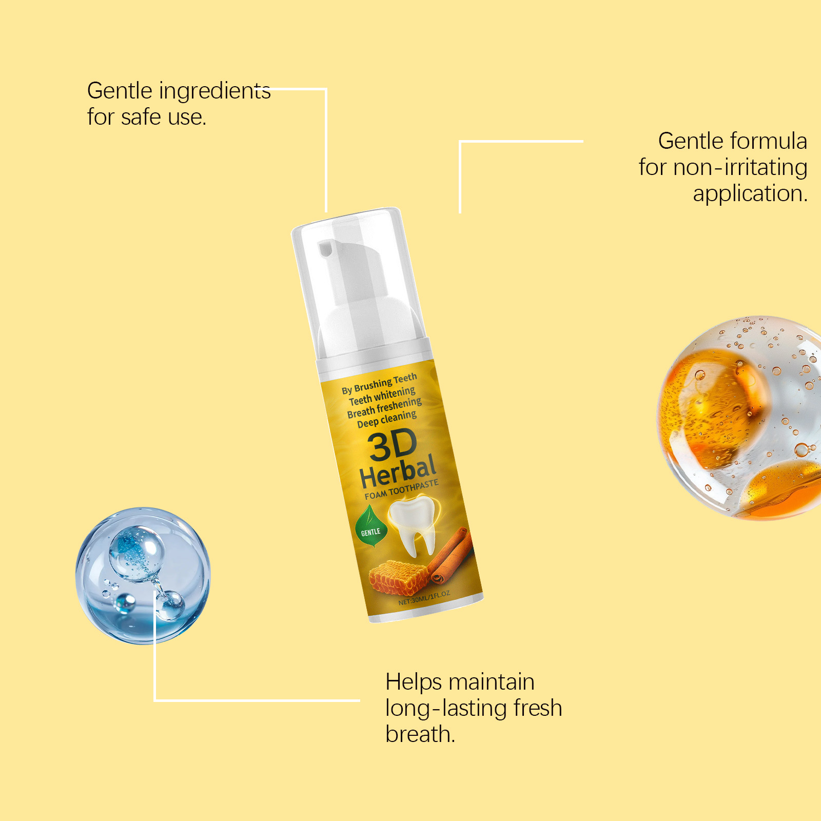 Pasta Gigi Herbal Organik Beba - Teeth Whitening Foam Toothpaste ulasan dan harga